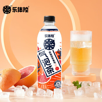 乐体控高膳食纤维碳酸茶饮料 西柚四季春味500ml *4瓶装