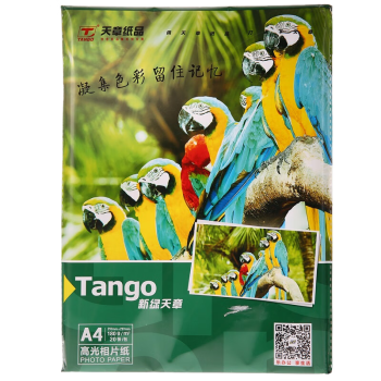 天章 （TANGO）新绿天章 A4相纸180g 高光相片纸 照相纸 A4喷墨照片打印纸 20张/包