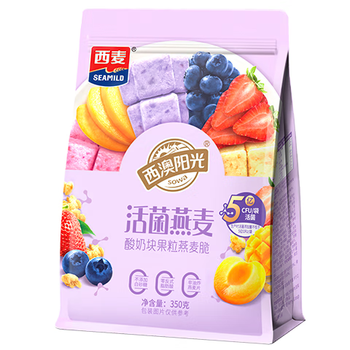 西麦酸奶块果粒燕麦脆350g燕麦片冷泡营养早餐五谷代餐干吃休闲零食