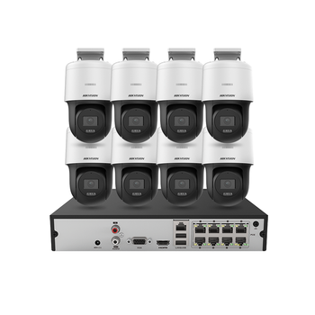 HIKVISION海康威视监控器摄像头套装8路400万全彩室外网线供电云台旋转语音对讲6T硬盘140MY-TE解决方案