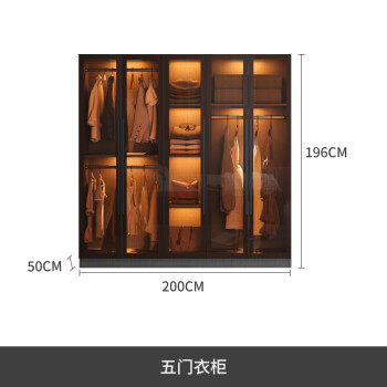 玻璃衣柜衣柜现代简约家用卧室转角轻奢衣帽间定制柜子组合玻璃衣橱免