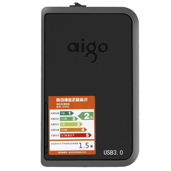 爱国者（aigo）1TB 移动硬盘USB3.0 HD806 2.5英寸机械硬盘兼容Mac 支持国产麒麟系统机线一体 高速传输