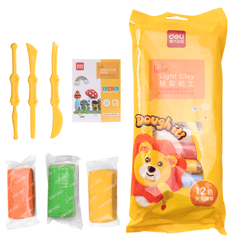 得力(deli)12色超轻粘土 学生手工DIY玩具彩泥橡皮泥黏土美术太空沙 男女孩生日毕业礼物