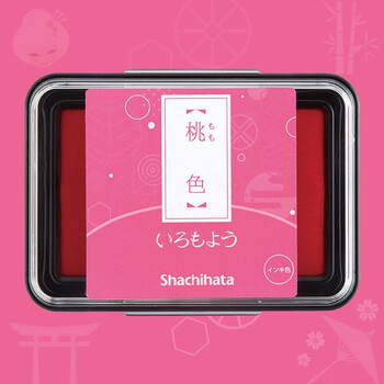 旗牌（Shachihata）Artline 和风自然色防水彩色手指画橡皮章速干手帐油性可爱印台印泥 桃色 HAC-1-LP