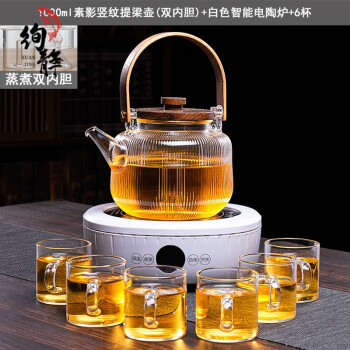 日本进口品质玻璃煮茶壶加热提梁蒸煮茶器过滤泡茶壶电陶炉烧水壶茶水