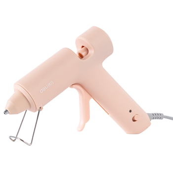 得力(deli)10W热熔胶枪恒温熔胶儿童家用多功能工具手工制作DIY套装生日开学礼物高粘胶枪附10根胶棒粉