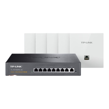 普联（TP-LINK） AX3000面板AP全屋WiFi6 家用商用企业无线mesh组网双频千兆9口AC一体机+5AP白色薄款易展版套装