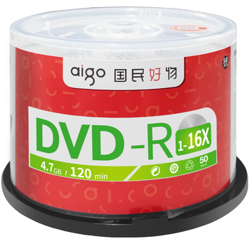 爱国者（aigo） DVD-R 空白光盘/刻录盘 16速4.7GB 桶装50片