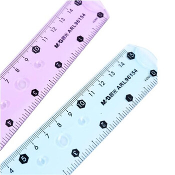 晨光（M&G）绘图15cm测量简约尺子刻度尺学生文具软直尺超软波浪折颜色随机ARL96154 1个装