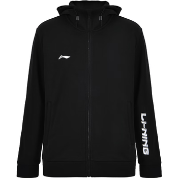 李宁（LI-NING）乒乓球服开衫连帽卫衣时尚长袖套装训练运动团购羽毛球服 L 