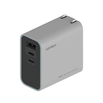 CUKTECH酷态科65W三口氮化镓充电器USB/Type-C快充头适用PD40W苹果17小米/华为/三星/Macbook/笔记本电脑