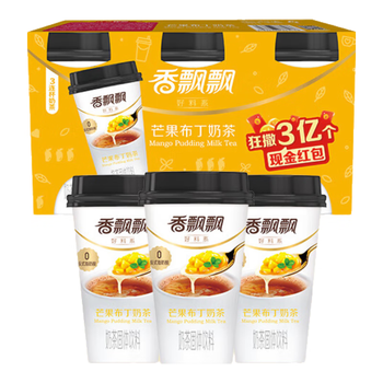 香飘飘奶茶 芒果布丁奶茶 三连杯80g*3杯 早餐代餐下午茶 速溶冲调饮料