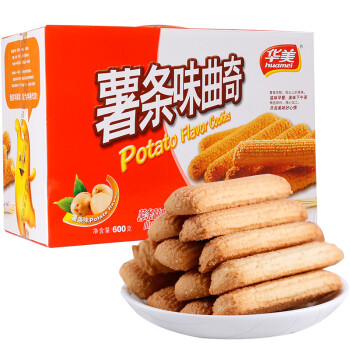 华美 曲奇饼干早餐零食休闲小食品薯条味600g