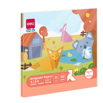 得力(deli)20色100张12*12cm手工折纸 彩纸剪纸软卡纸美术涂鸦DIY绘画手工纸 儿童文具生日开学礼物