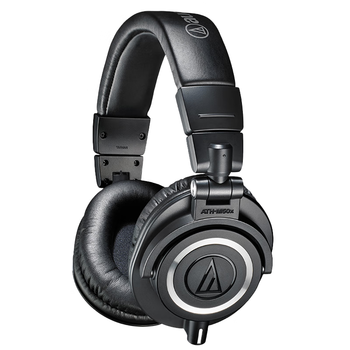 铁三角（Audio-technica）M50X BK 头戴式专业全封闭监听音乐HIFI耳机 直播音乐剪辑黑色