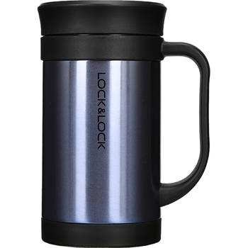 乐扣乐扣（LOCK&LOCK）真空商务保温杯不锈钢带手柄水杯子400mL宝石蓝LHC4030SG