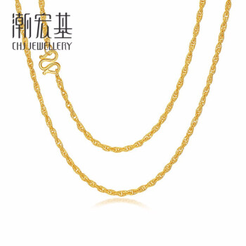 潮宏基 chj jewellery 吉祥平安 足金黄金项链女款 计价 xxg30000950