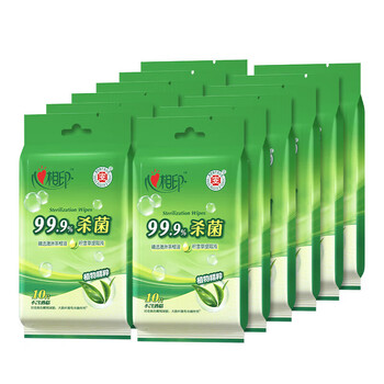 心相印（Mind Act Upon Mind）12XCA001（包装）卫生系列单片装湿巾12包/提(10片/包)，馥郁木香