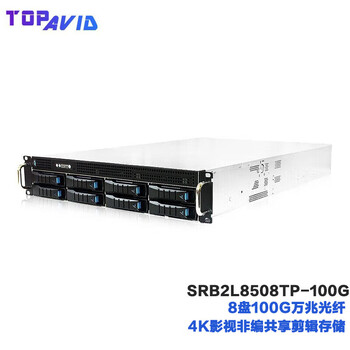 TOPAVID 拓普 SRB2L8508TP-100G 8盘100G万兆光纤 4K影视非编共享剪辑存储  176TB企业级存储容量