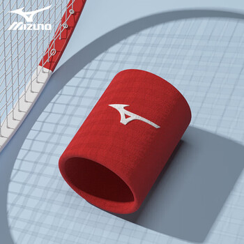 美津浓（MIZUNO）护腕男女运动健身篮球护手腕吸汗网球羽毛球防护装备b577红色单只