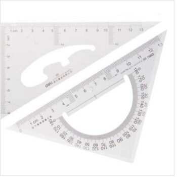 得力（deli）6415三角尺教学塑料三角尺学生几何学习数学绘图套装工程用尺 13cm有效刻度  24套/1盒装