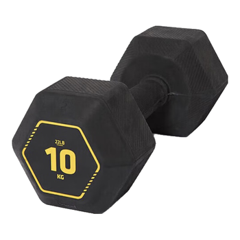 迪卡侬健身家用六角哑铃黑色10公斤-4132392