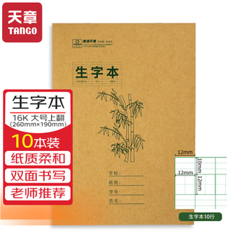 天章 （TANGO）16K小学生拼音田字格统一标准10行13列 学生练字练习文具3-6年级学科 16张10本装