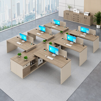 森菲亚财务办公桌组合职员工位卡座四人位办工桌简约电脑桌员工单人