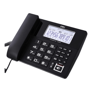 得力（deli）录音电话机 固定座机 办公家用 来电显示 4G内存卡 799 黑