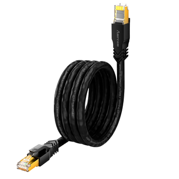 安普康（AMPCOM）万兆七类高柔性Profinet工业网线 5米CAT7超柔EtherCAT双屏蔽电竞10G以太网络跳线缆 黑AM7HBK05