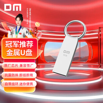 DM大迈 8GB USB2.0 U盘 金属PD175 银色 小巧便携金属车载防水防震电脑优盘投标招标小u盘