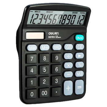 得力(deli)  837ES 双电源桌面办公计算器 12位大屏幕桌面计算机 办公文具用品 