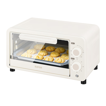 苏泊尔（SUPOR）家用多功能电烤箱 定时控温 10L升级M型加热管二层烤位烤箱  奶油白 OJ10A806