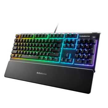 赛睿（SteelSeries）Apex 3有线键盘 游戏键盘 磁吸腕托 10区域RGB灯光 黑色 薄膜轴