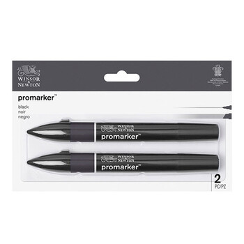 温莎牛顿【弗洛伊德同品牌】双头马克笔专业绘图马克笔套黑透2支