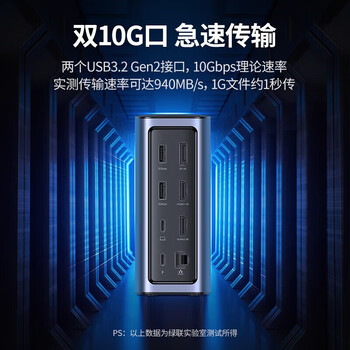绿联(UGREEN) Type-C扩展坞双HDMI/DP四屏异显拓展坞桌面USB-C分线器网线转接头雷电3/4 90325 绿联(UGREEN) Type-C扩展坞双HDMI/DP四屏异显拓展坞桌面USB-C分线器网线转接头雷电3/4 90325