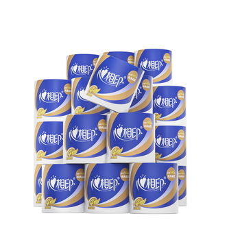 心相印卷纸 心柔 有芯4层140g*27卷 柔韧卫生纸 可冲散 实惠整箱