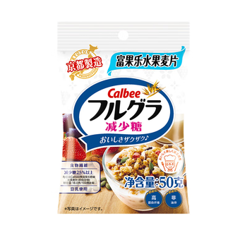 卡乐比（Calbee）低gi燕麦片 冷泡减糖水果麦片50g 日本进口早餐代餐零食