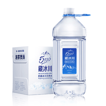 5100西藏冰川天然饮用水4L*4瓶 整箱 刘涛同款大桶装泡茶弱碱饮用水