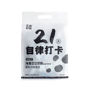 农道好物纯黑豆豆浆粉525g 纯豆浆粉营养谷物冲饮早餐健身代餐无添加蔗糖