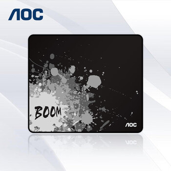 AOC全属性系列电竞游戏鼠标垫中小号350*300*4mm加厚锁边办公键盘电脑书桌垫M131/93BOOM黑色