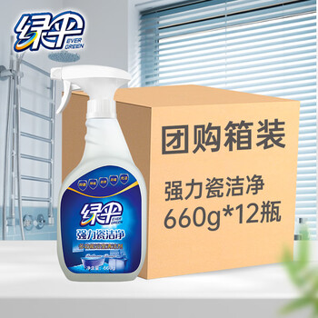 绿伞强力瓷洁净 家政卫生间浴室多功能清洁剂660g*12瓶/箱