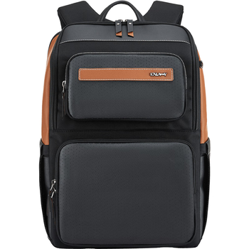 卡拉羊气囊减负电脑包商务大容量15.6英寸双肩包男背包经典棕情人节礼物