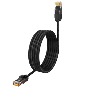 安普康（AMPCOM）超细网线六类3米 非屏蔽CAT6类网线成品 千兆网络跳线 机柜配线架无氧铜连接线缆 黑色 AMC603BK