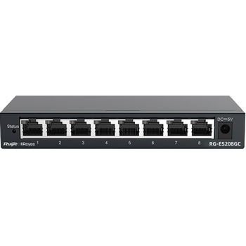 锐捷（Ruijie）8口全千兆网管交换机 RG-ES208GC 安防监控 企业级办公监控工程交换器
