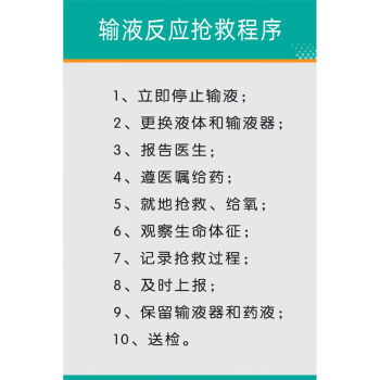 医院诊所卫生院流程图海报挂图输液反应36寸60x90cm相纸厚无胶