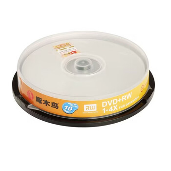 啄木鸟 DVD+RW 可擦写光盘/可重复刻录光盘/空白光盘/刻录碟片 1-4速 4.7GB 桶装10片 