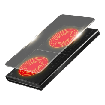 诺思得其家用双灶台式电陶炉3500w不挑锅不打孔防水超薄电陶炉多功能定时电陶炉带围炉煮茶可烤肉