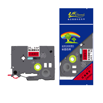 e代标签色带24mm红底黑字TZe-451标签纸适用brother兄弟PT-P700标签机P900W打印机D600打印纸