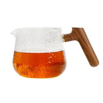 Hero日式锤纹壶咖啡壶耐高温茶壶加厚玻璃手冲分享壶400ml 不带杯子